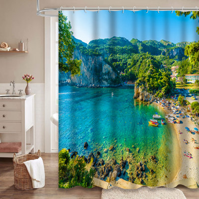Magnifique rideau de douche avec 12 crochets