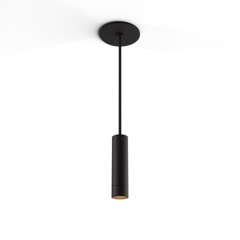 Luminaire suspendu Combi 6 po avec pavillon noir mat, Noir mat