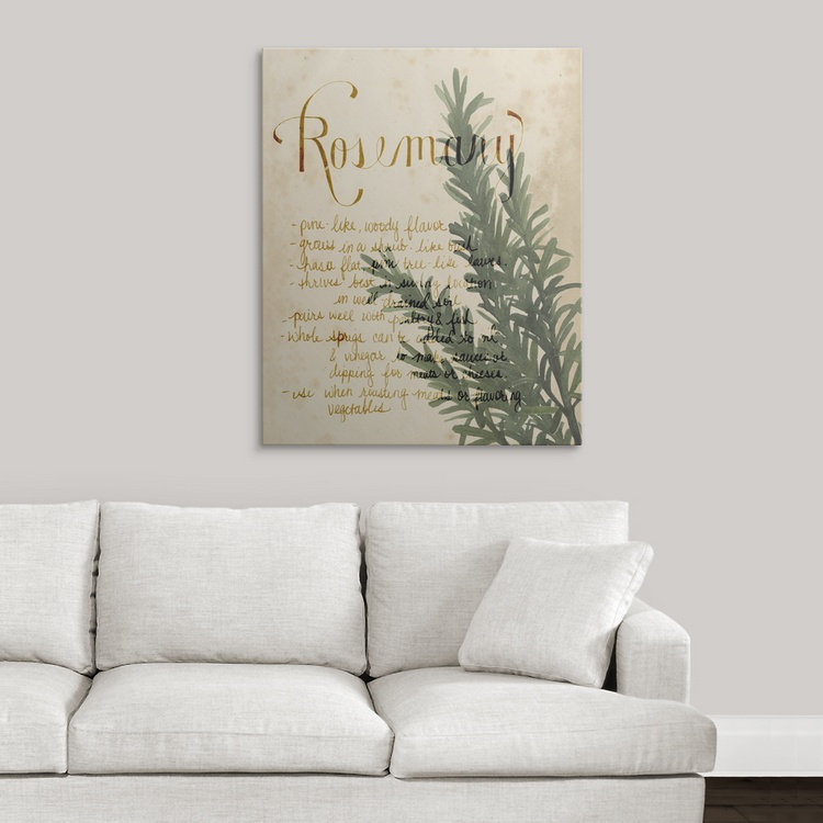 «Herb Study IV», reproduction de peinture de Grace Popp, H 10 po x l 8 po x P 1,5 po, Toile