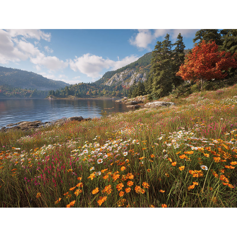 Wildflower Shore - Art mural sur toile tendue, H 24 po x l 36 po