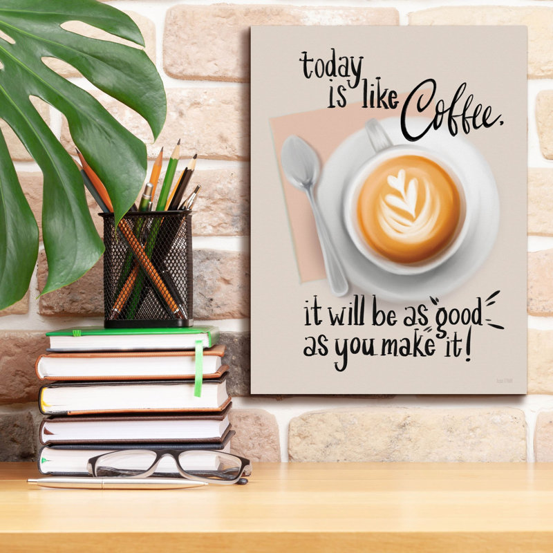 Toile épique Graffiti «Today Is Like Coffee» par House Fenway, 12 po x 16 po, H 16 po x l 12 po