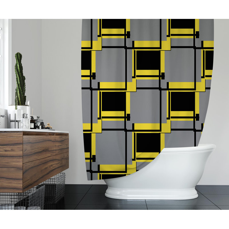 Masuma Geometric Shower Curtain, 90" H x 70" W