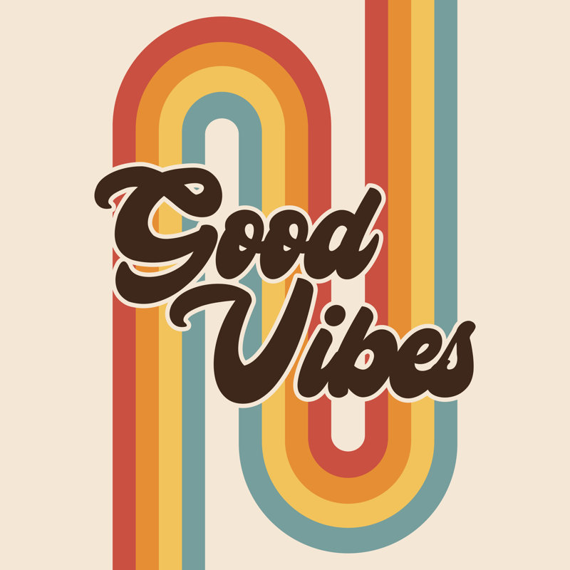 Retro Good Vibes - Wrapped Canvas Print, 51cm H x 51cm W x 3.8cm D