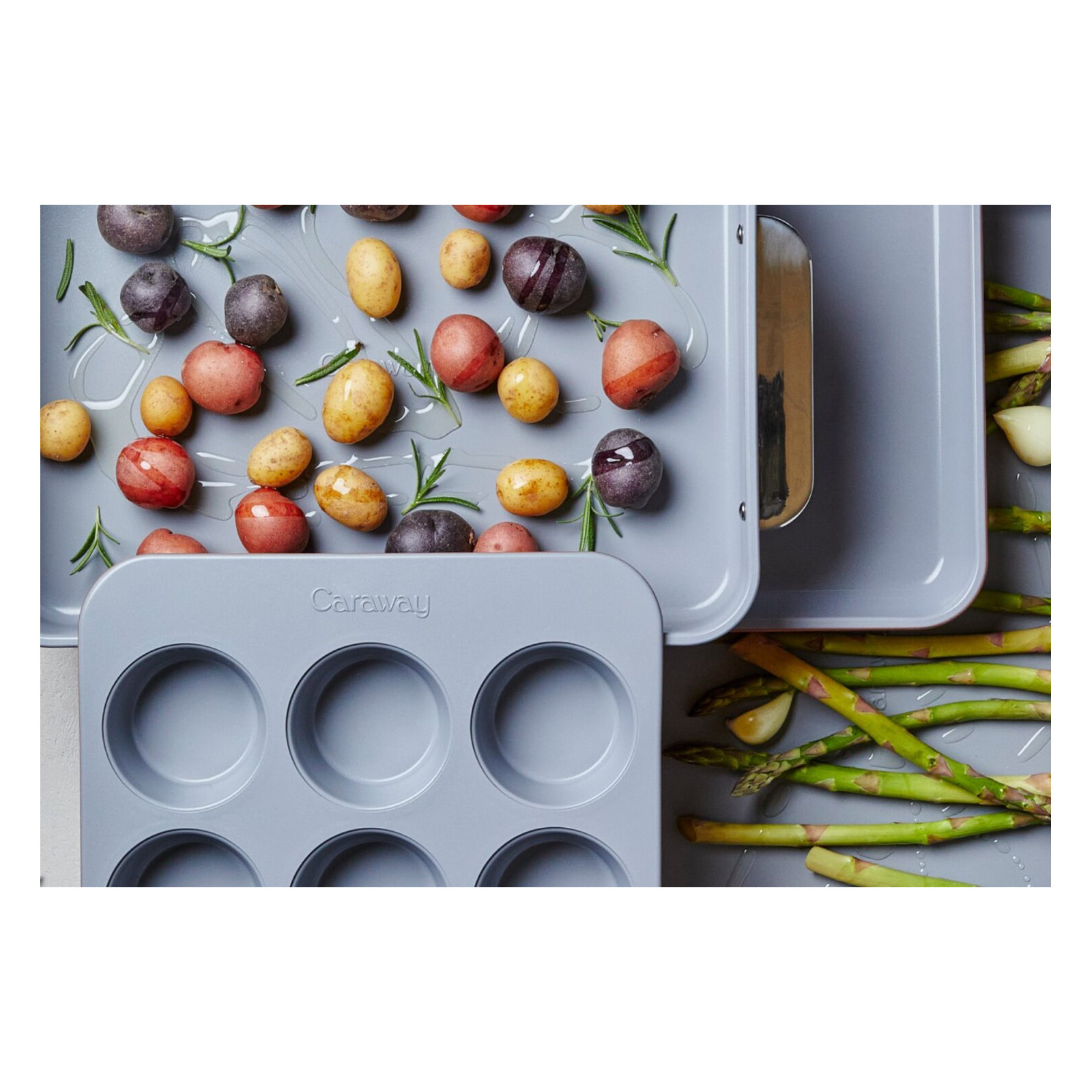 Caraway Non-Toxic Nonstick Ceramic Half Bakeware Set, Sage