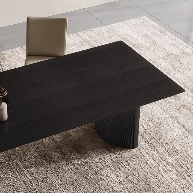 Minimalist design style dining table, 29.53"H x 78.74"L x 39.37"W, Black