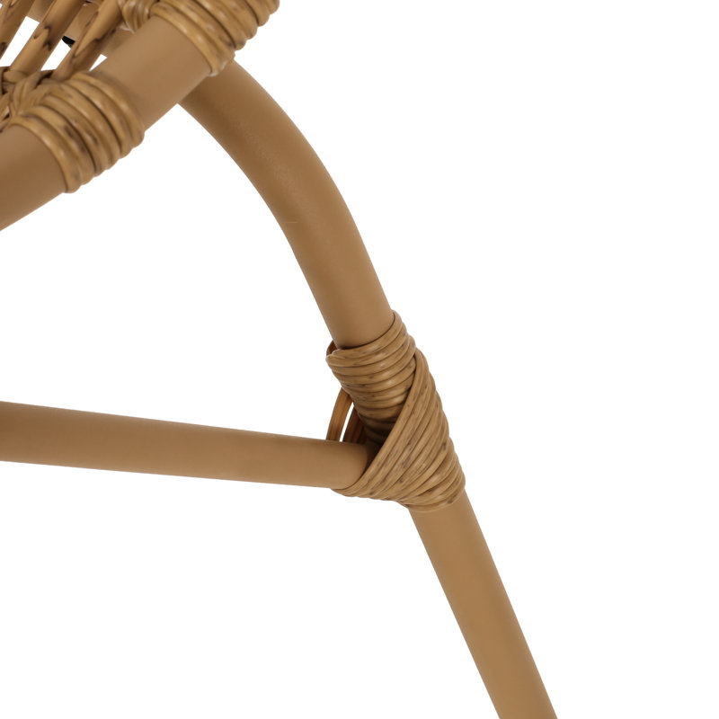 Chaises d'extérieur - Faux, l 29,61 po x l 24,51 po, H 33,26 po, brun, fer 2 pièces, patio avec cadre, H 33,26 po