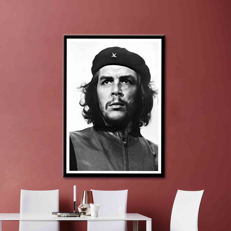 Élégant art mural en toile de coton avec image 3D Che Guevara et citation inspirante pour un décor moderne, H 24 po x l 16 po