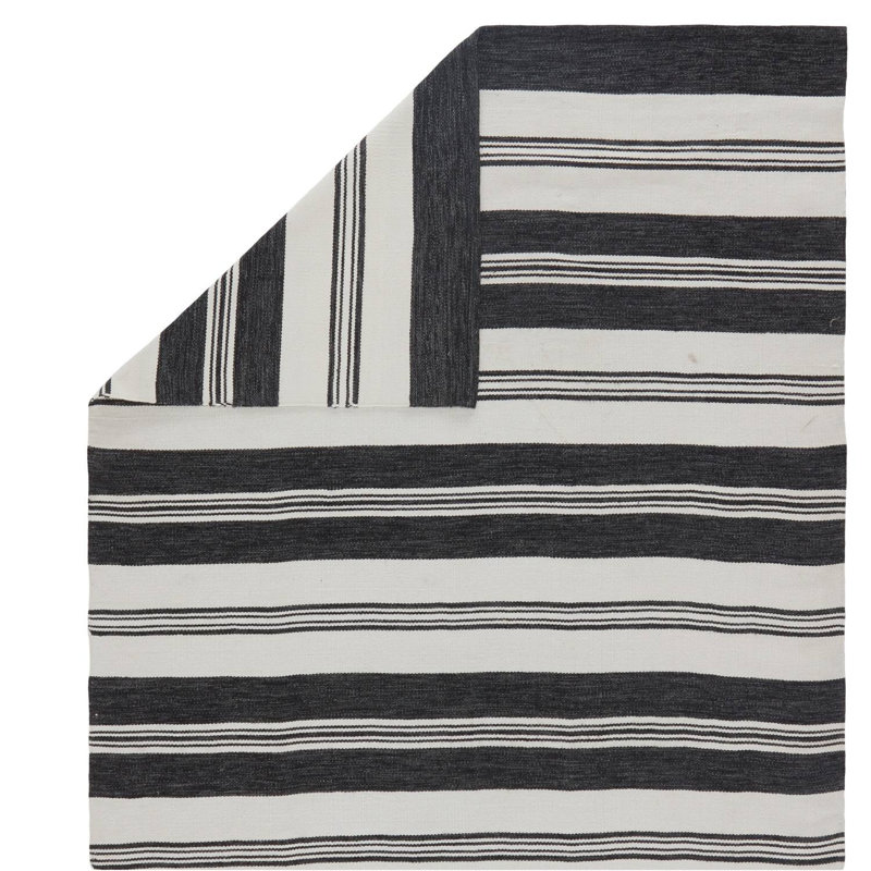 Tapis intérieur / extérieur noir / gris Wendy Jane, Rectangle 2 pi x 3 pi