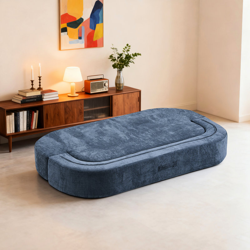 Upholstered 48.61 " Linen Sofa Bed