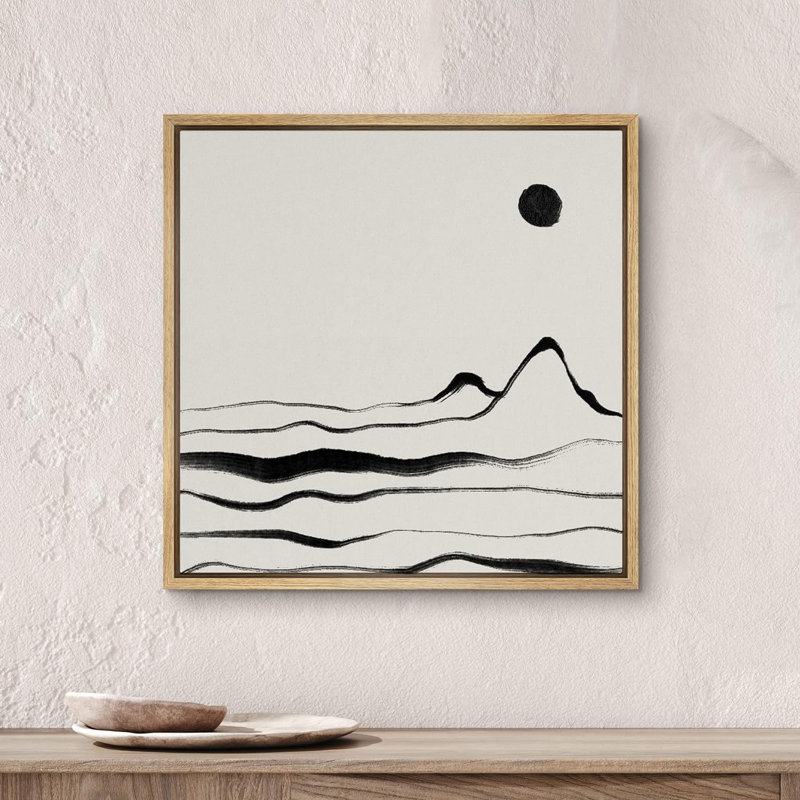 «Black Grey Paint Stroke Polygon Collage Abstract Shapes Modern Art Decorative Contemporary Minimal», reproduction d'art sur toile