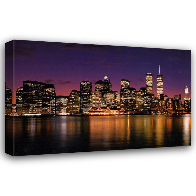 New York, horizon la nuit, H 26 po x l 40 po