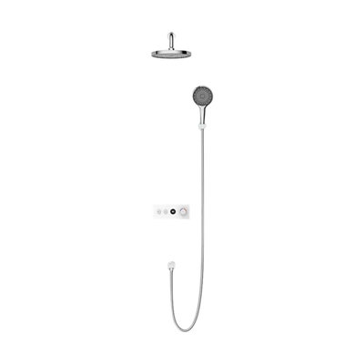 Rimini Wall-Mount Digital Rainfall Shower Set by BathSelect – Chrome Finish, Thermostatic Mixer, Handheld Shower Included​ Fontana Showers