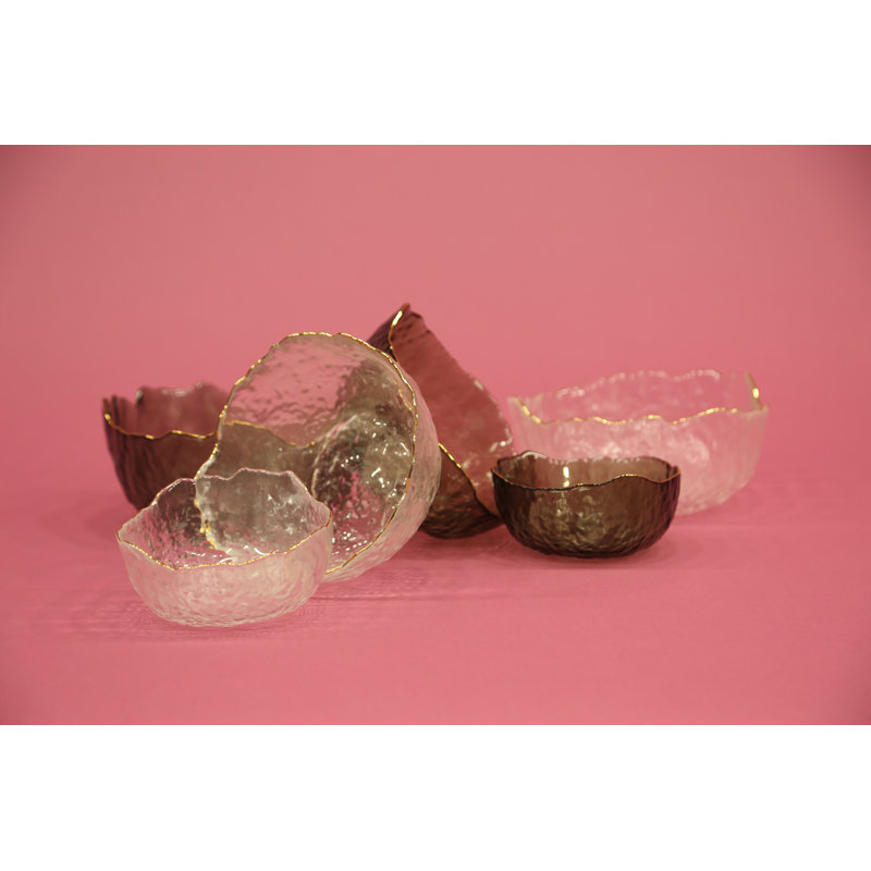 Canora Grey Houlihan Glass Salad Bowl, Brown