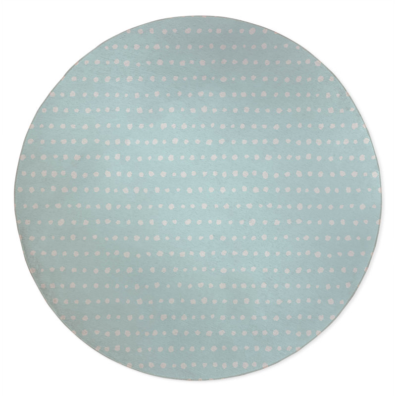 Dot Row Non-Slip Outdoor Rug, Round 5'