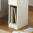 Natural & White Narrow End Table Nightstand with Sliding Drawer and Open Compartment-1901461722-1940605360