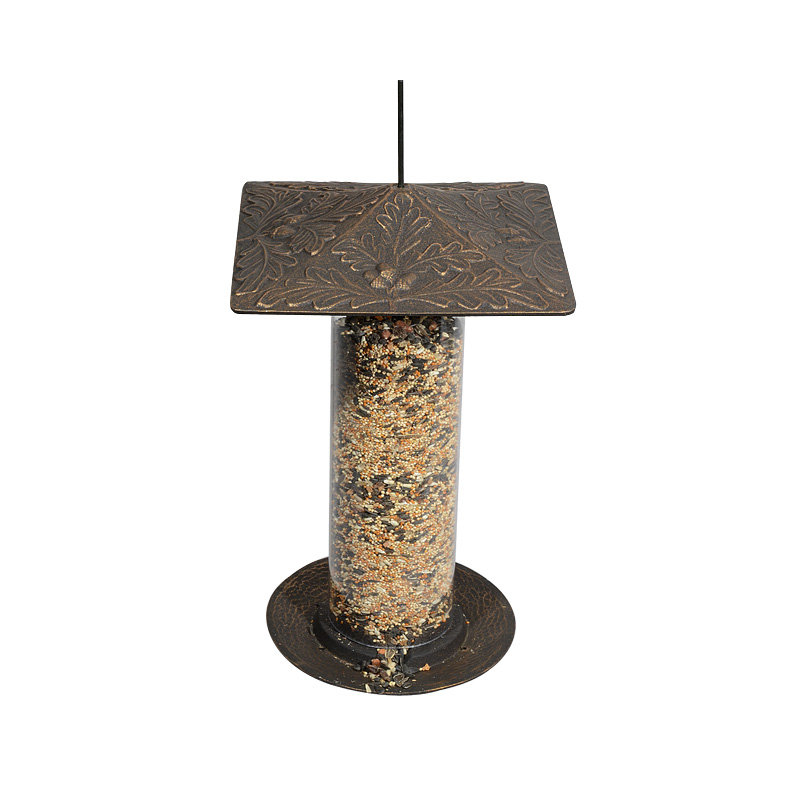 Mangeoire d'oiseaux Oakleaf Tube, Bronze huilé