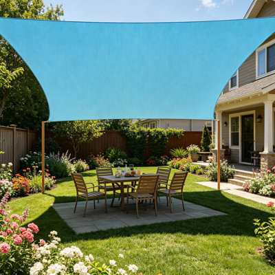 Voile d'ombrage avec bord incurvé, PEHD 185 g / m² pour patio, cour, terrasse, jardin et installations