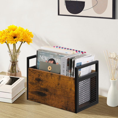 Porte-revues, plancher pour porte-revues, porte-revues pour bureau et bureau personnel, panier de rangement pour magazines, lettres, magazines, livres, journaux