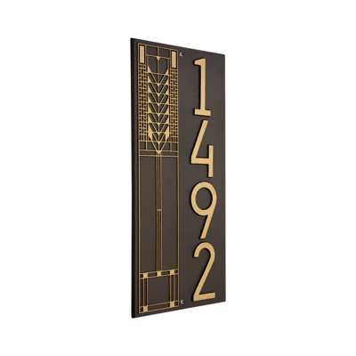 Frank Lloyd Wright, arbre de vie, plaque verticale moderne, standard, 1 ligne