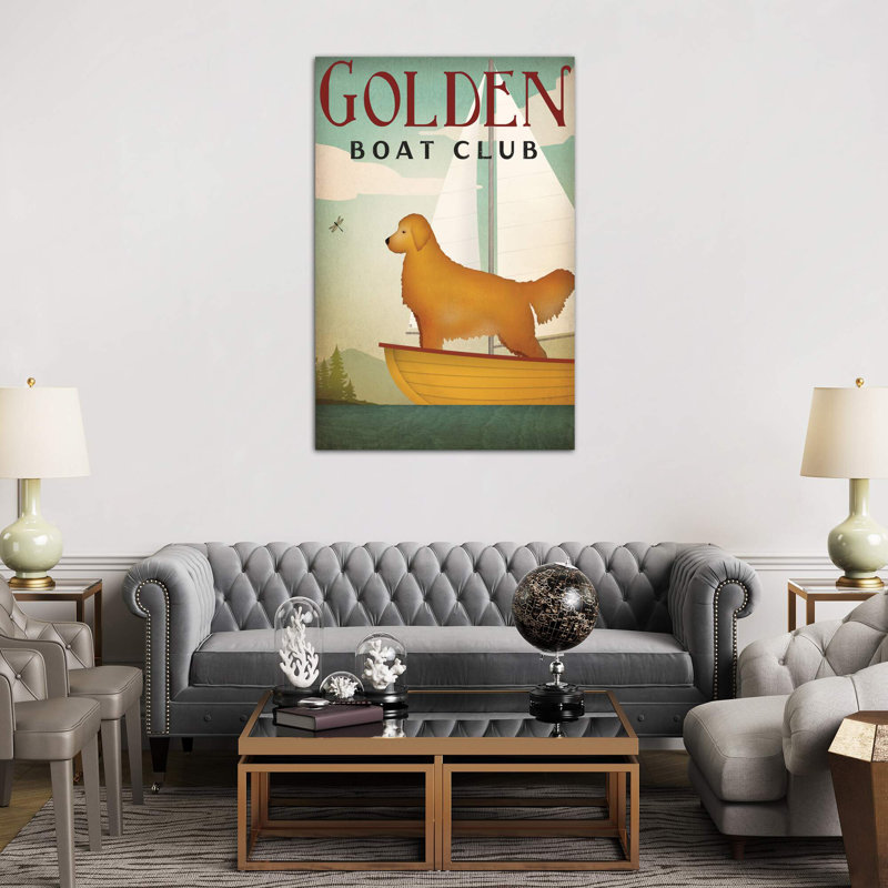 Golden Boat Club by Ryan Fowler - Wrapped Canvas Print, 152.5 cm H x 101.5 cm W