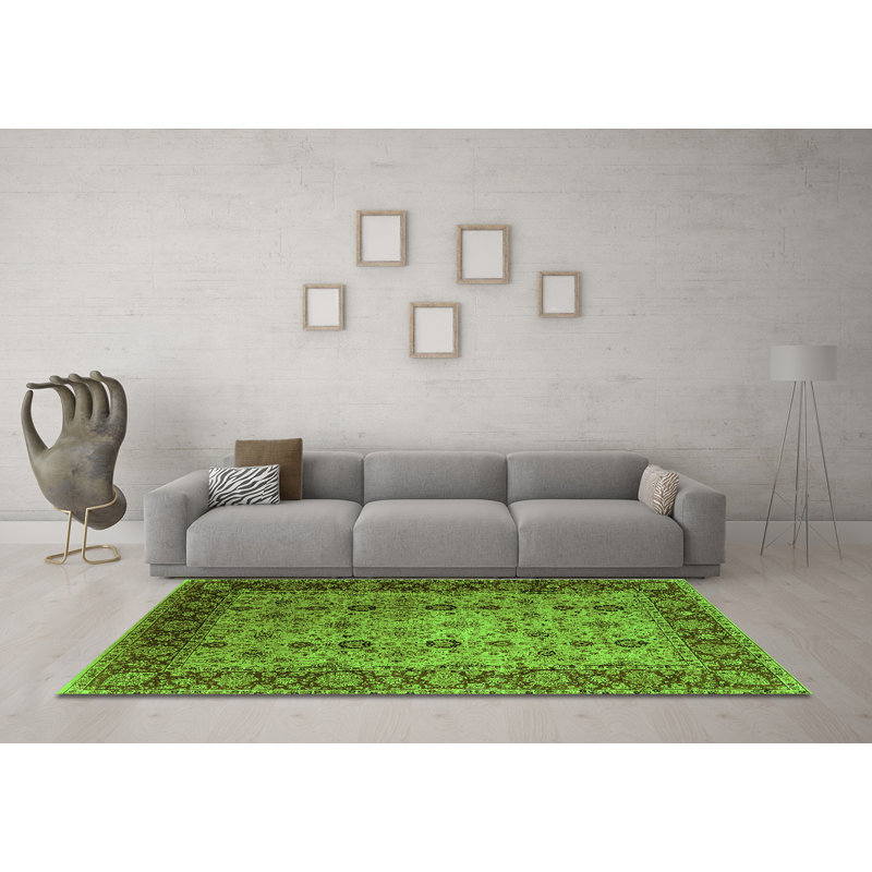 Washable Oriental Indoor Rug, Square 4'