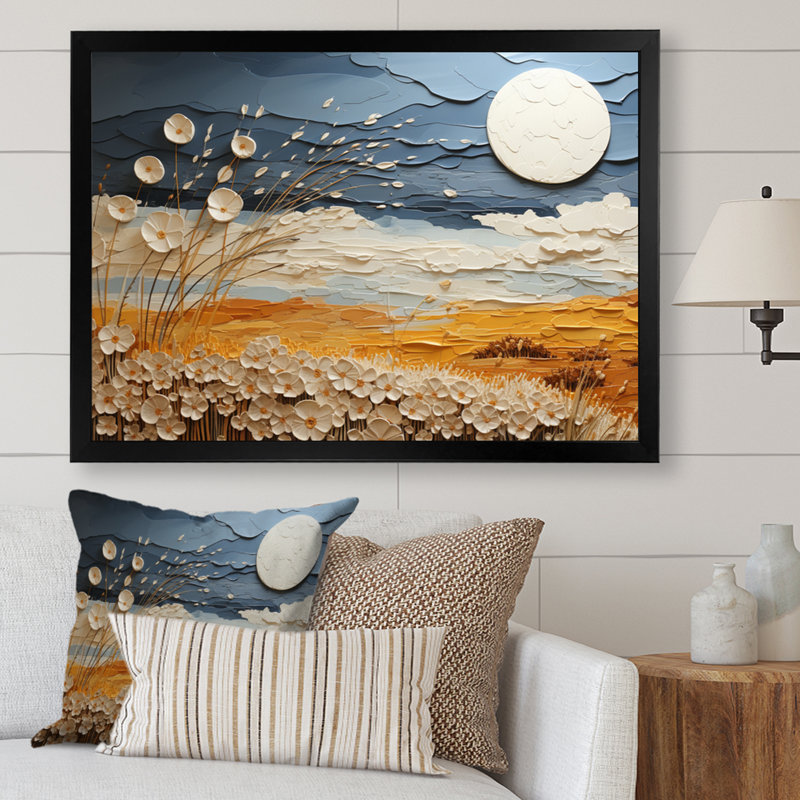 Nuage prairies collages VII - impression, H 24 po x l 32 po x P 1 po, Cadre photo noir