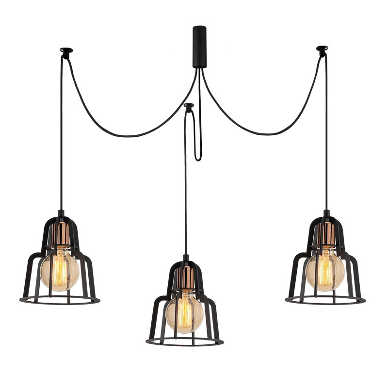 Luminaire suspendu géométrique à 3 lumières Darwen