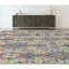 Wool Damask Area Rug in Black/Rust