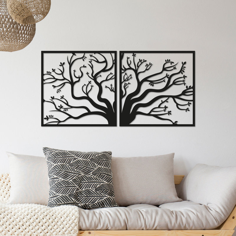 Elegant Black Metal Wall Art Decor, 39.4 x 19.7 inches | 100% Metal Construction (Thickness: 0.06 inches) | Easy Wall Mounting for Home, Office, or Gallery | Stylish Decorative Accessory for Any Space