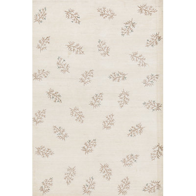 Hand-Knotted High-Quality White Area Rug