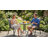 Outdoor Bistro Set Small Patio Set w/ Stackable Chairs, Grey-1243704015