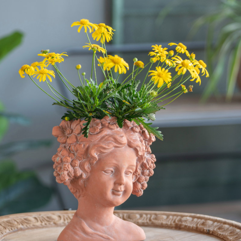 Pot à fleurs Head Bust, Brun
