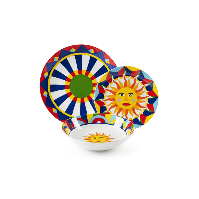 Sicilian Rhapsody 18 Piece Porcelain Dinnerware Set - Service for 6