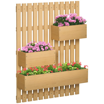 Jardinière murale avec treillis pour terrasse
