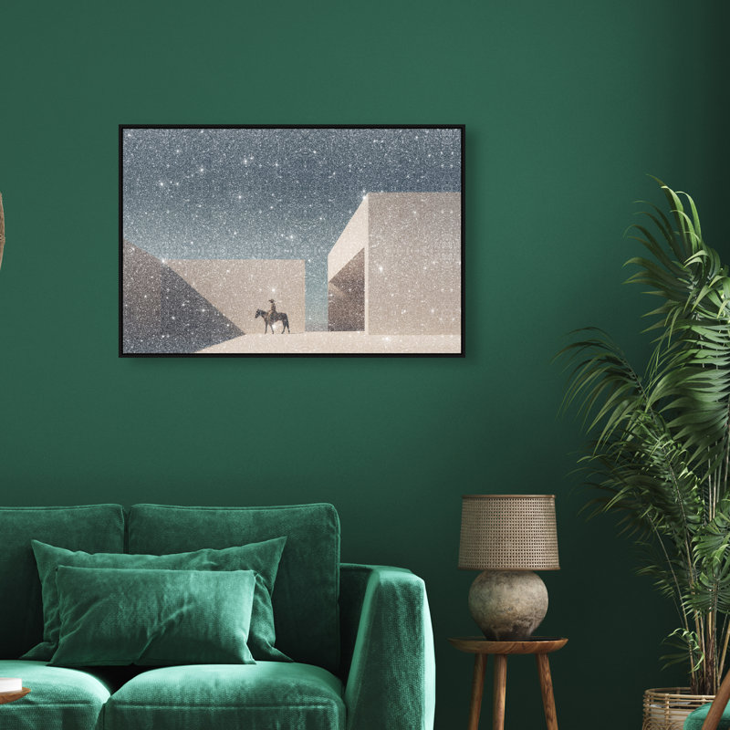 Lone Equestrian II Print by Oliver Gal, 21"H x 31"W, Black Floater Frame