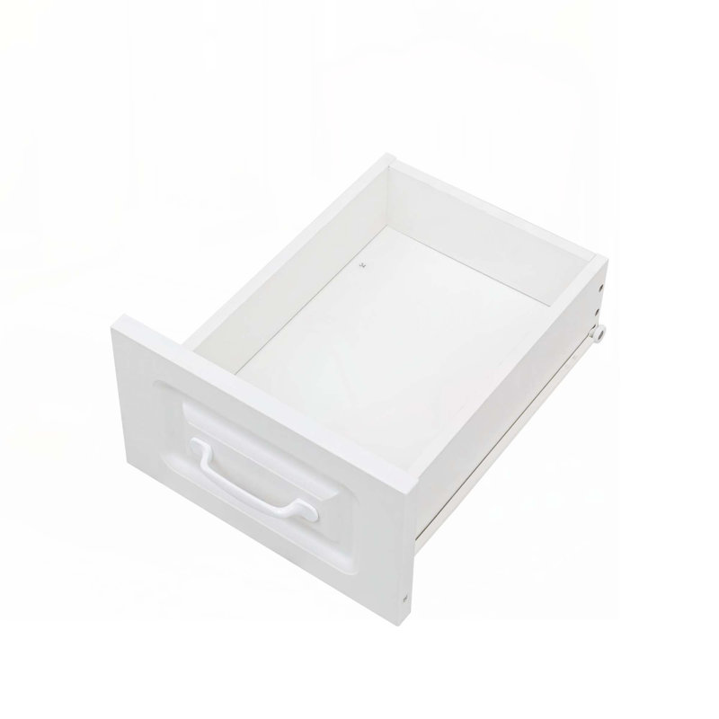 L-Shaped Corner Computer Desk with Drawers, Bookshelf & Hutch, White