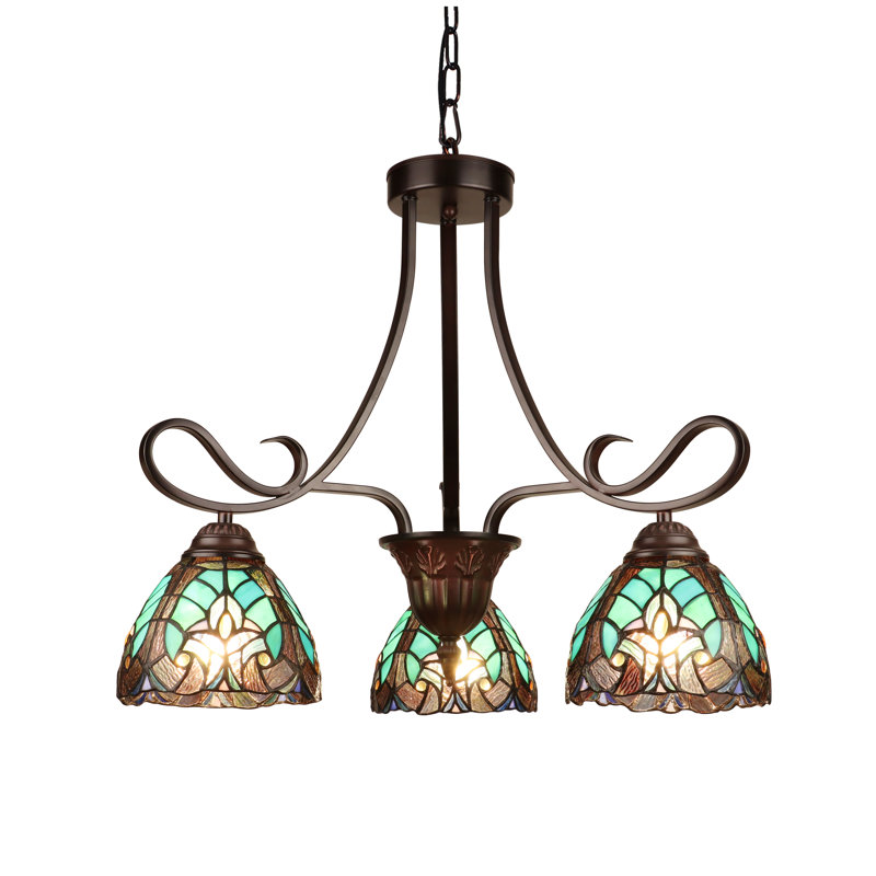 CHLOE Lighting LIAISON Mini-lustre 3 lumières au fini bronze antique de style victorien de 25 po de large