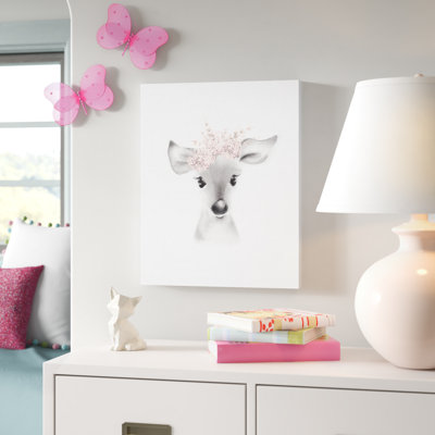 Gupton Fluffy Deer Flowers Art