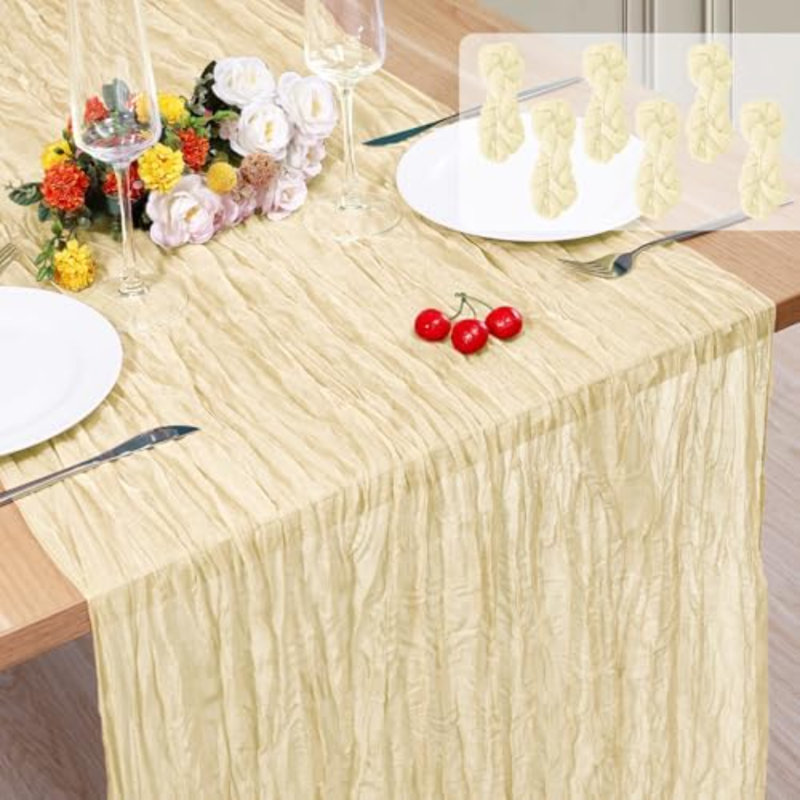 Paquet de 6 chemins de table en étamine 10 pi.