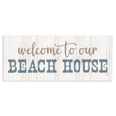 Welcome Beach House Wall Plaque Art by Marla Rae