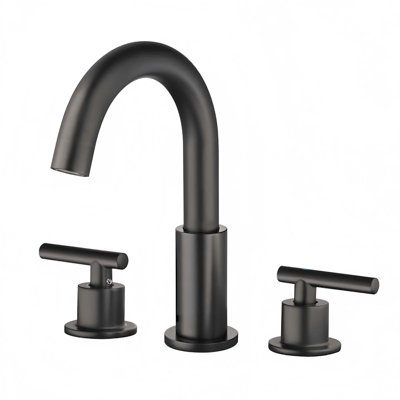 Modern 8 In. Widespread Double Handle Bathroom Faucet 3-Holes With Pop-Up Drain Assembly