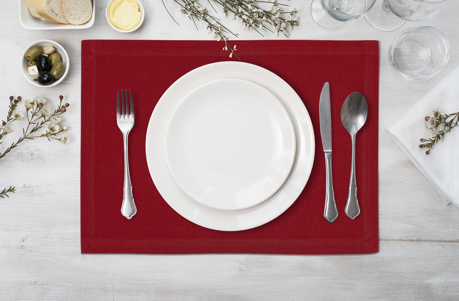 Drian Cotton Placemat, Red