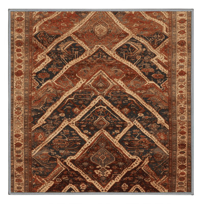 Machine Washable Persian Brown Area Rug