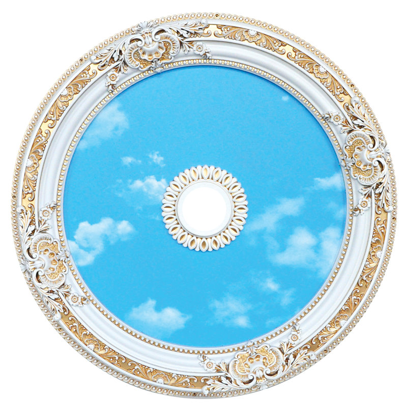 Ceiling Medallion, White/Gold