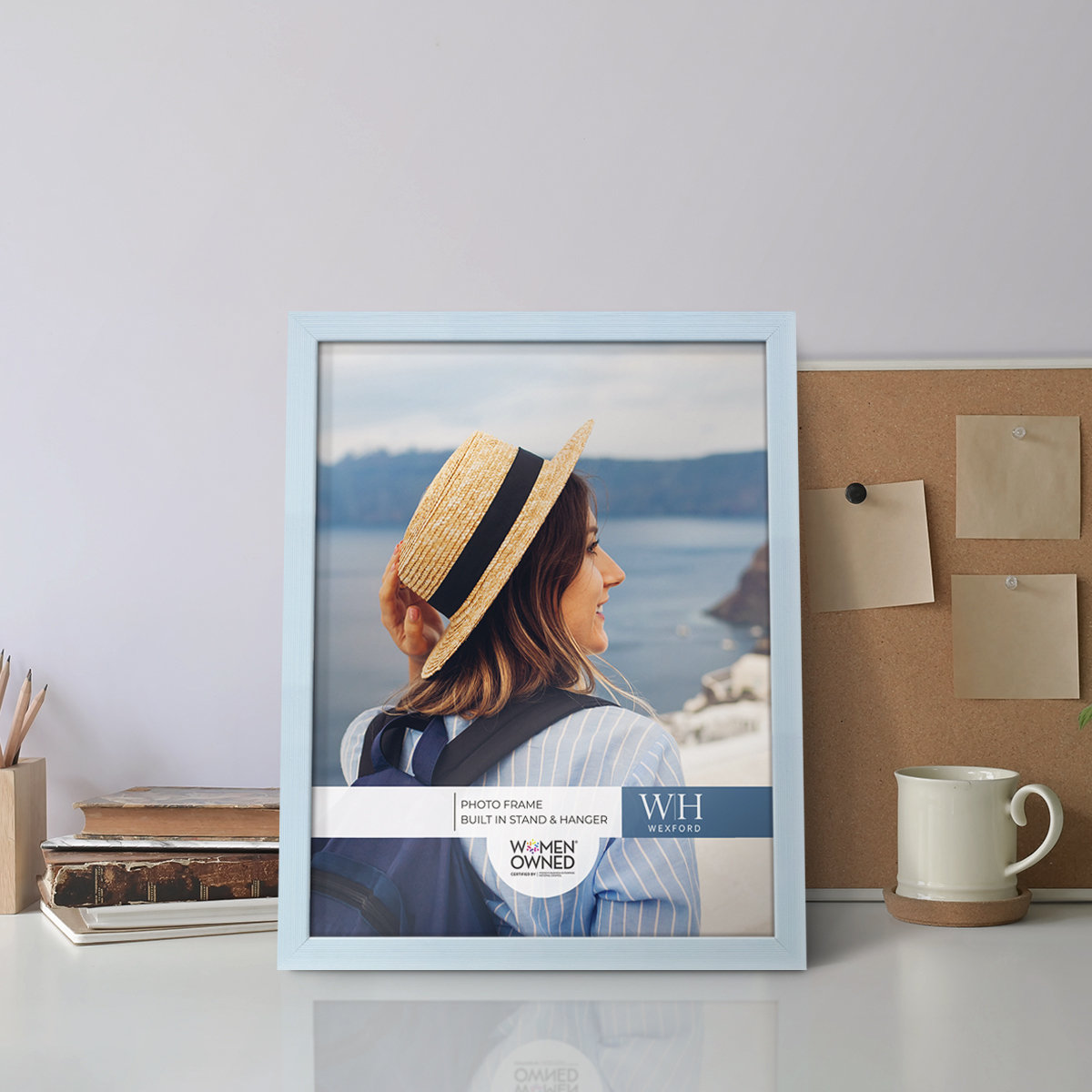 Apolline Wood Picture Frame, Baby Blue, 8" x 10"
