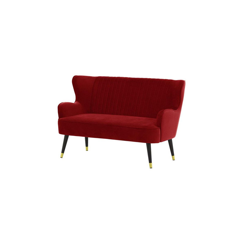 Airiel 2 Seater Velvet Sofa, Red