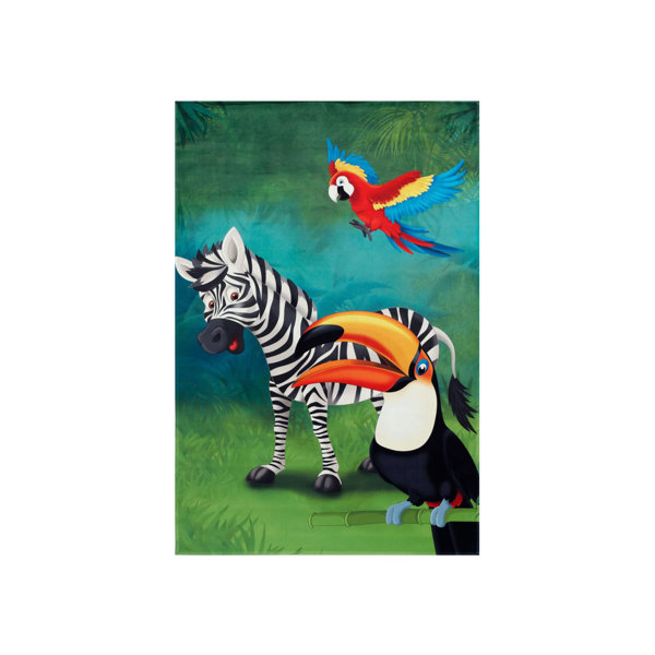 Melba Made Rug Zoomie Kids Melba Flatweave Green Rug | Wayfair.co.uk