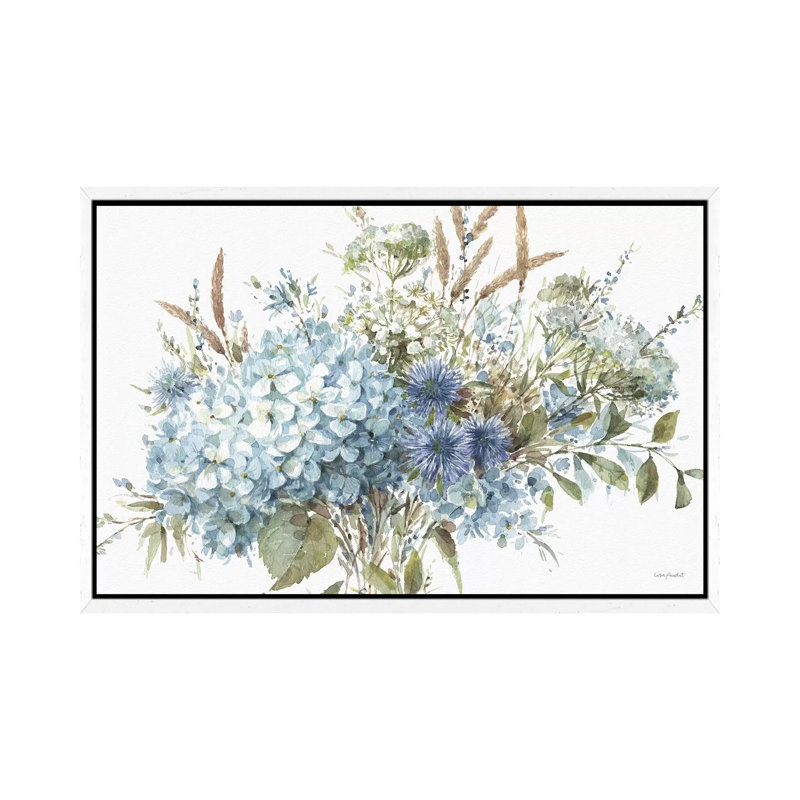 Bohemian Blue IA by Lisa Audit - Print on Canvas, White Framed, 45.72cm H x 66.04cm W x 3.81cm D