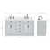Tidworth 60'' Solid Wood Double Bathroom Vanity with 1.5'' White Quartz Top, Rectangular Sinks