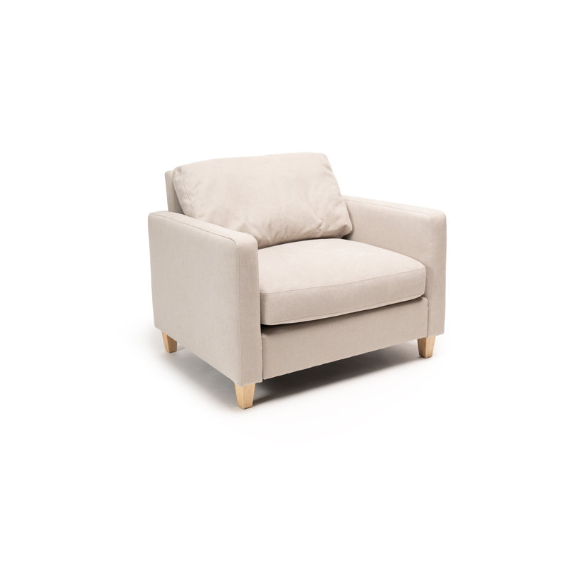 Aharshi Upholstered Armchair, Pale Oak, Beige